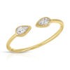 Two Pear Diamond Open Ring #7